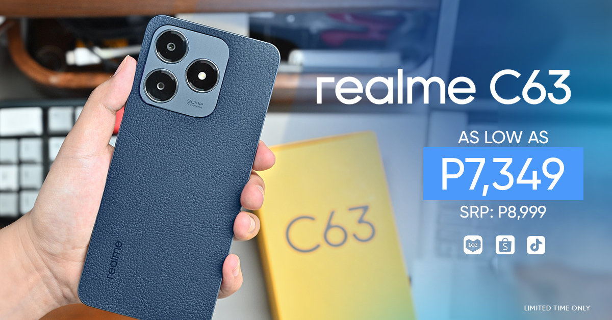 The stain and scratch resistant realme C63 is now available for P8,999